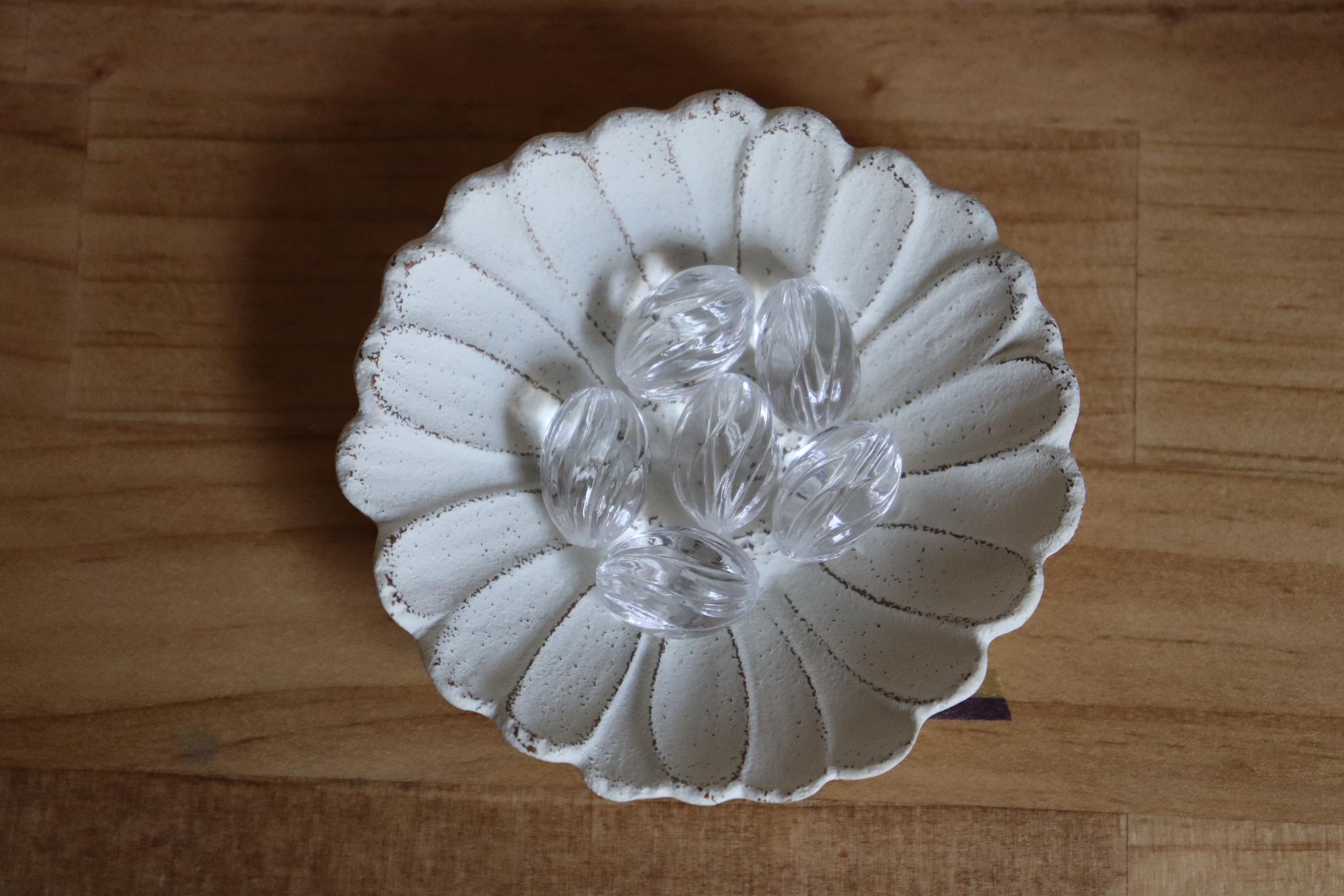 【from USA】クリアツイストビーズ　19mm*13mm