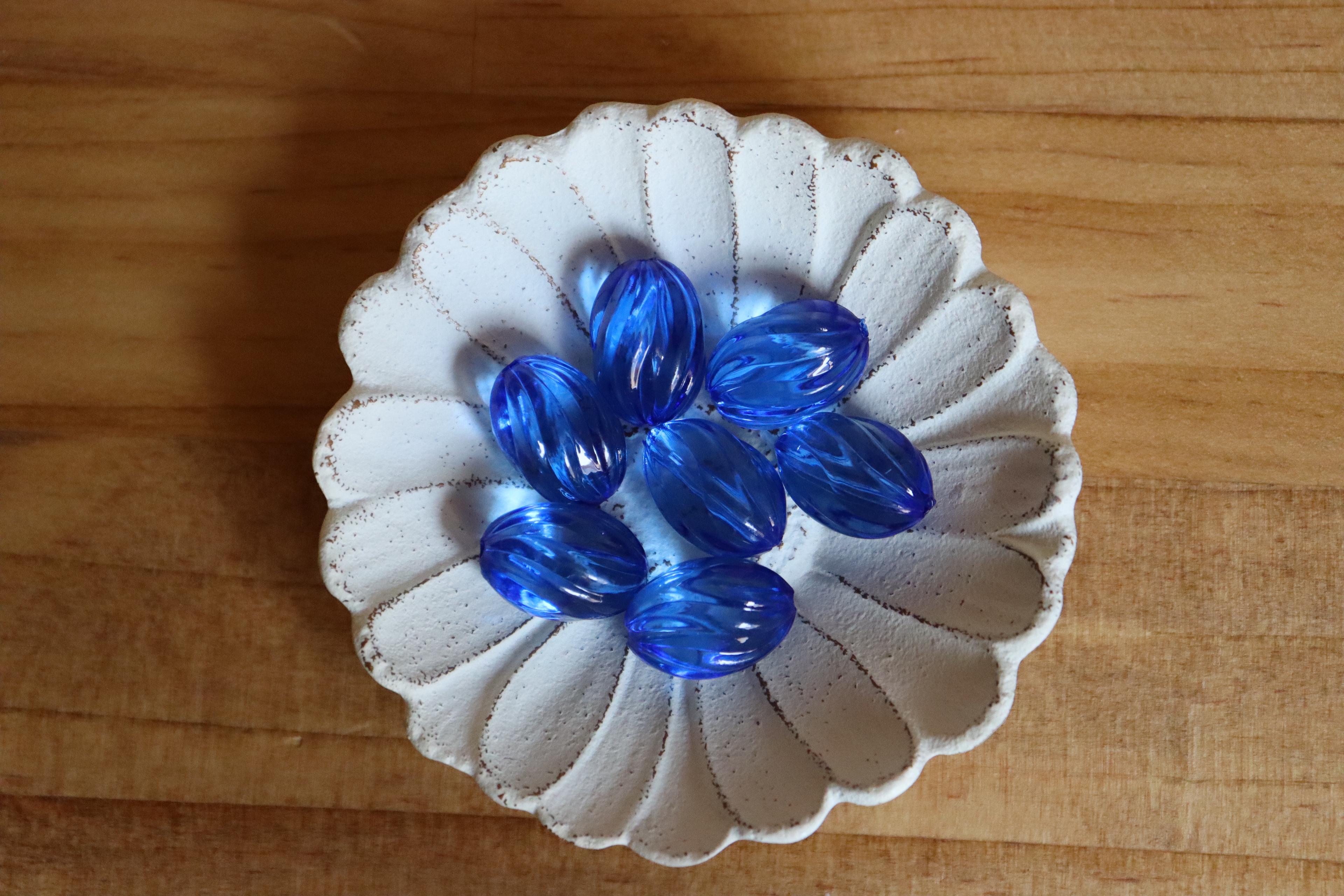 【from USA】クリアツイストビーズ　ブルー　19mm*13mm