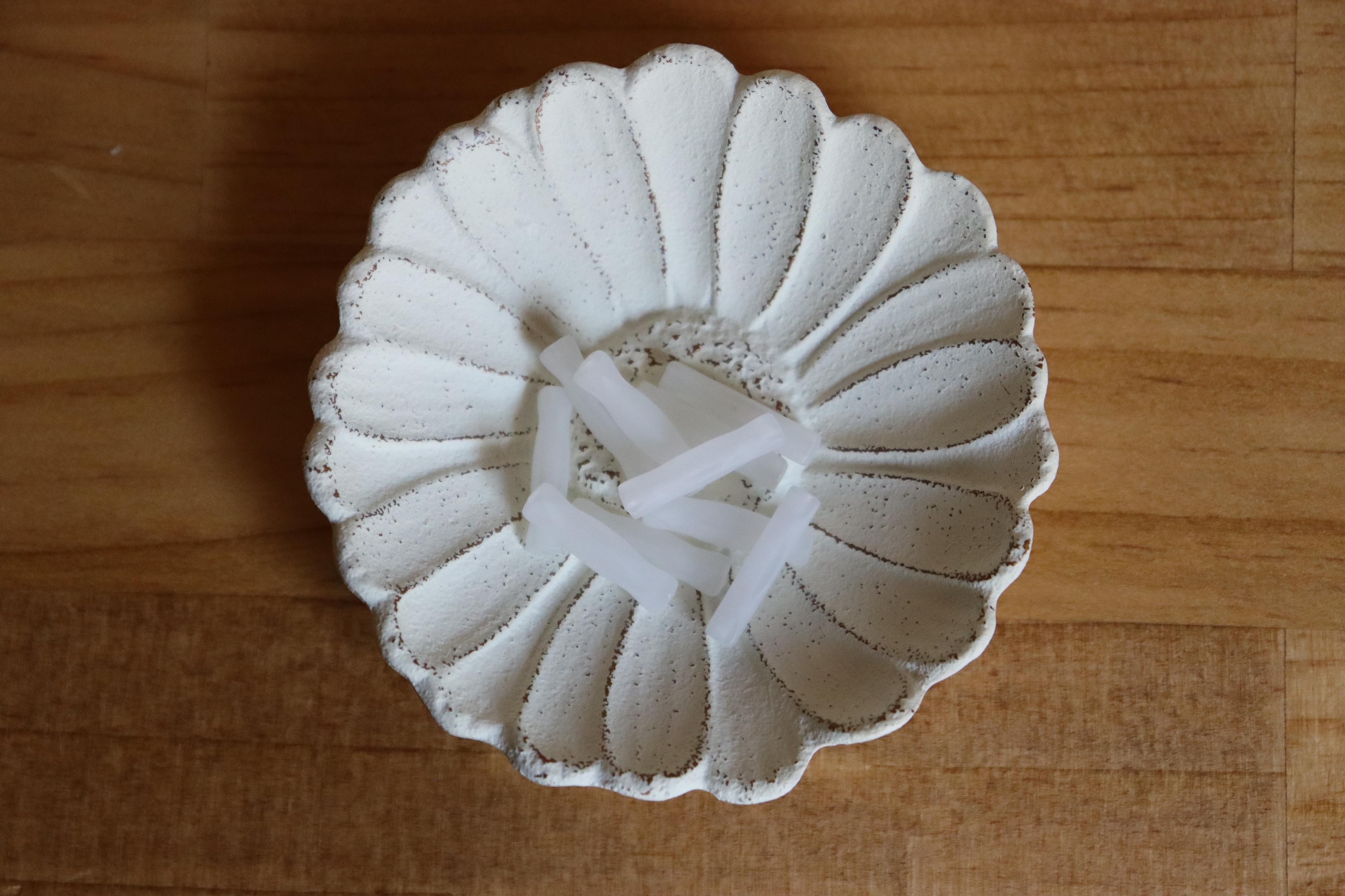 【from USA】　フロストホワイトチューブビーズ　20mm*4mm