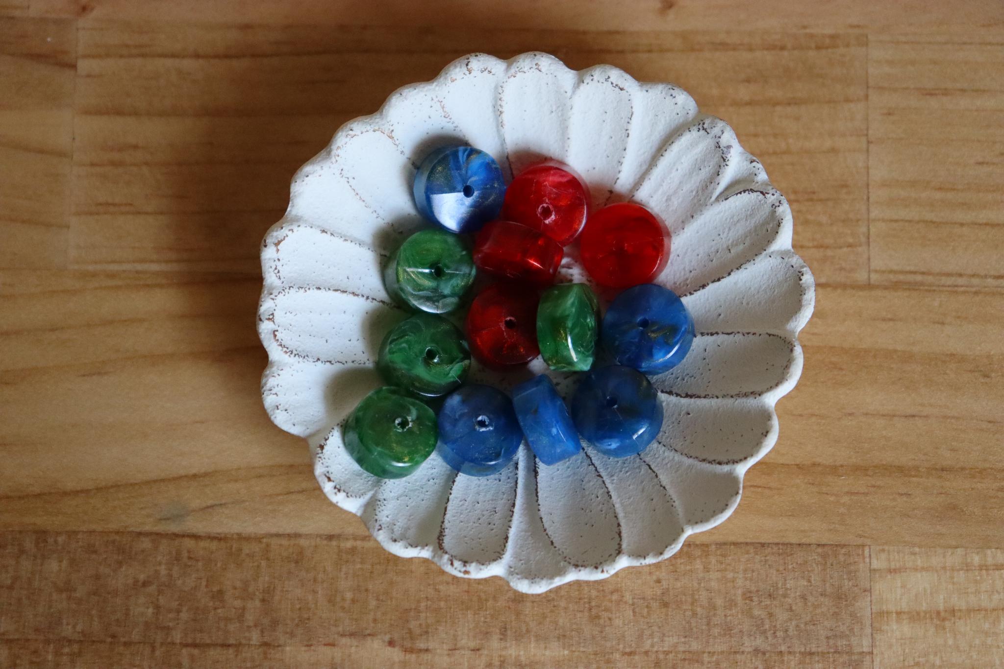 【from USA】マーブルディスクビーズ　φ13.7mm*7mm