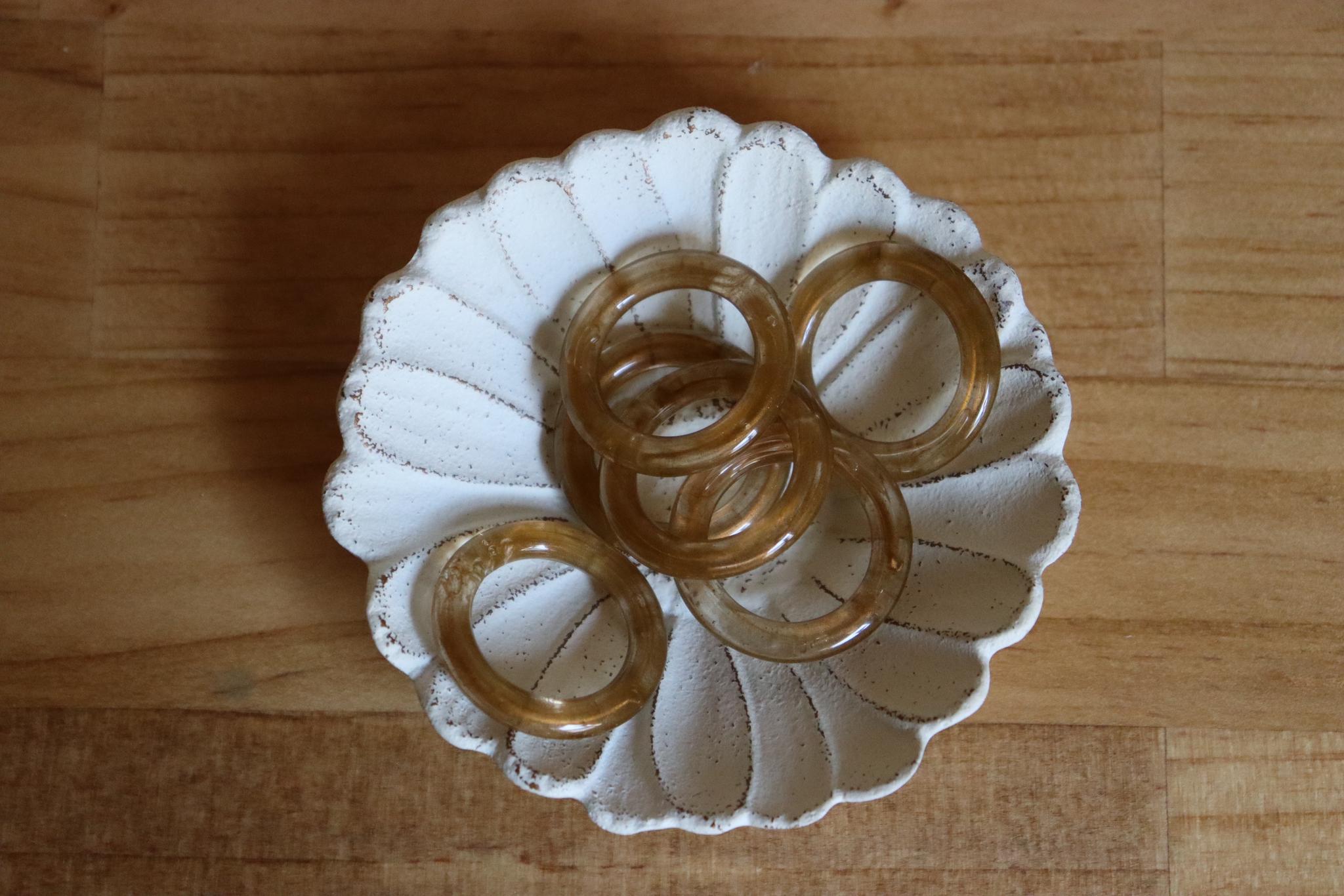 【from USA】クリアゴールドフープビーズ（パーツ）　φ28mm