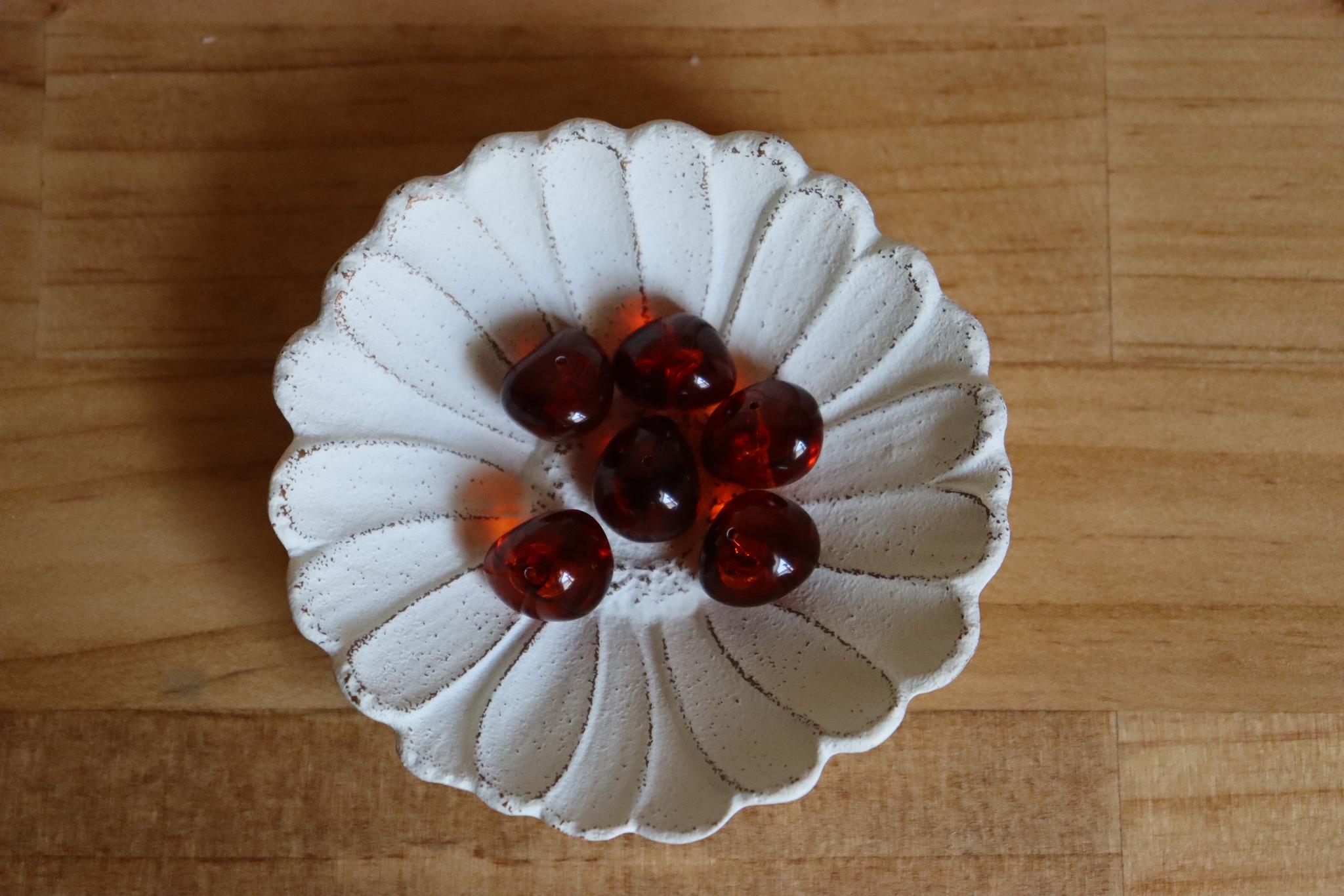 【FromUSA】クリアブラウンナゲットビーズ　φ15.5mm*12mm