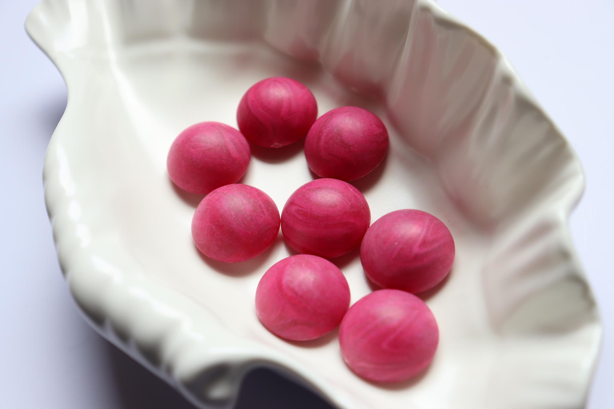 【FromUSA】マットカラーカボション　ピンク　貼り付けパーツ　ハンドメイド素材　アクセサリーパーツ